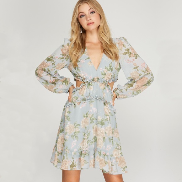 She + Sky | Floral Effortlessly Chic Cutout Sides Ruffle Dress - Picture 4 of 8